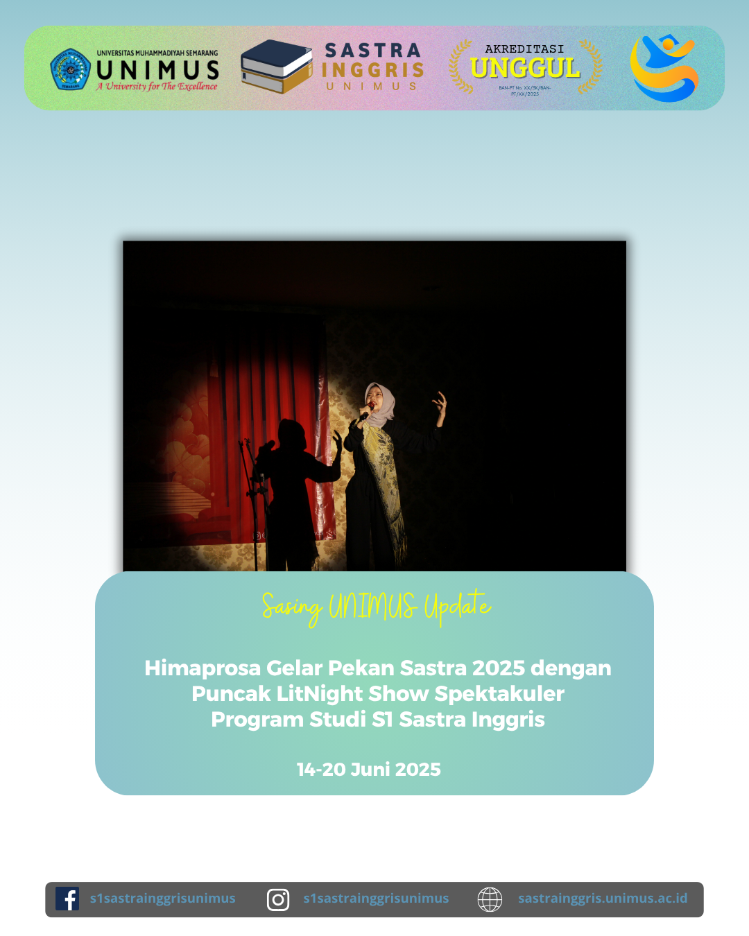 Read more about the article Pekan Sastra 2025: Ruang Ekspresi Sastra, Visual, dan Aksi Mahasiswa UNIMUS