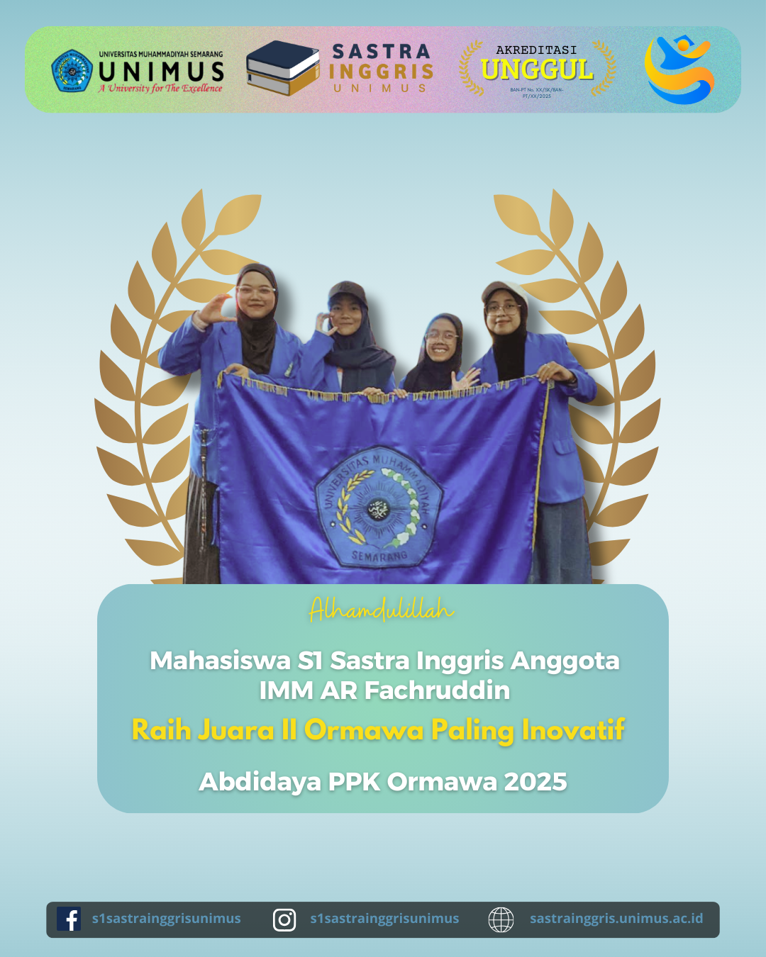 Read more about the article Mahasiswa Sastra Inggris UNIMUS Raih Juara II Ormawa Paling Inovatif Abdidaya PPK Ormawa 2025