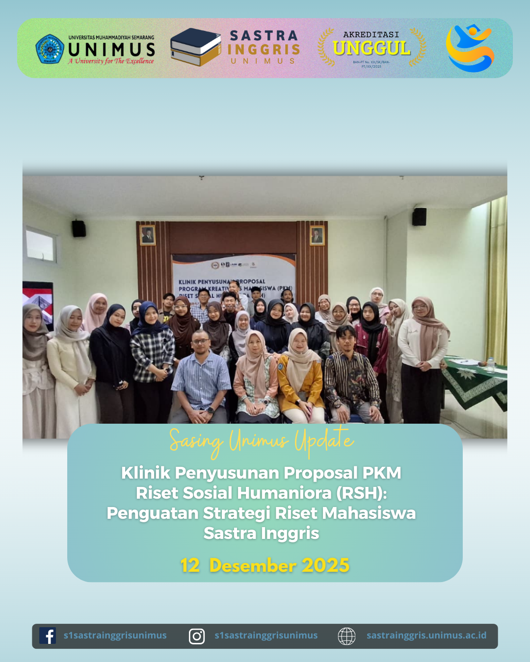 Read more about the article Prodi Sastra Inggris UNIMUS Selenggarakan Klinik Penyusunan Proposal PKM Riset Sosial Humaniora