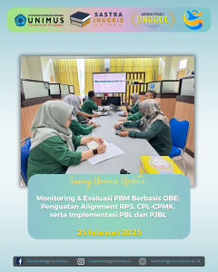 Monitoring dan Evaluasi Pembelajaran Berbasis OBE Prodi S1 Sastra Inggris Universitas Muhammadiyah Semarang